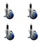 Service Caster 3.5'' Blue Poly Swivel 1-1/8'' Expanding Stem Caster Set with Brake, 4PK SCC-EX20S3514-PPUB-BLUE-TLB-118-4 - alternate 1